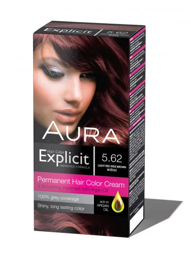 Set za trajno bojenje kose EXPLICIT 5.62 Light red irise brown / Božole 