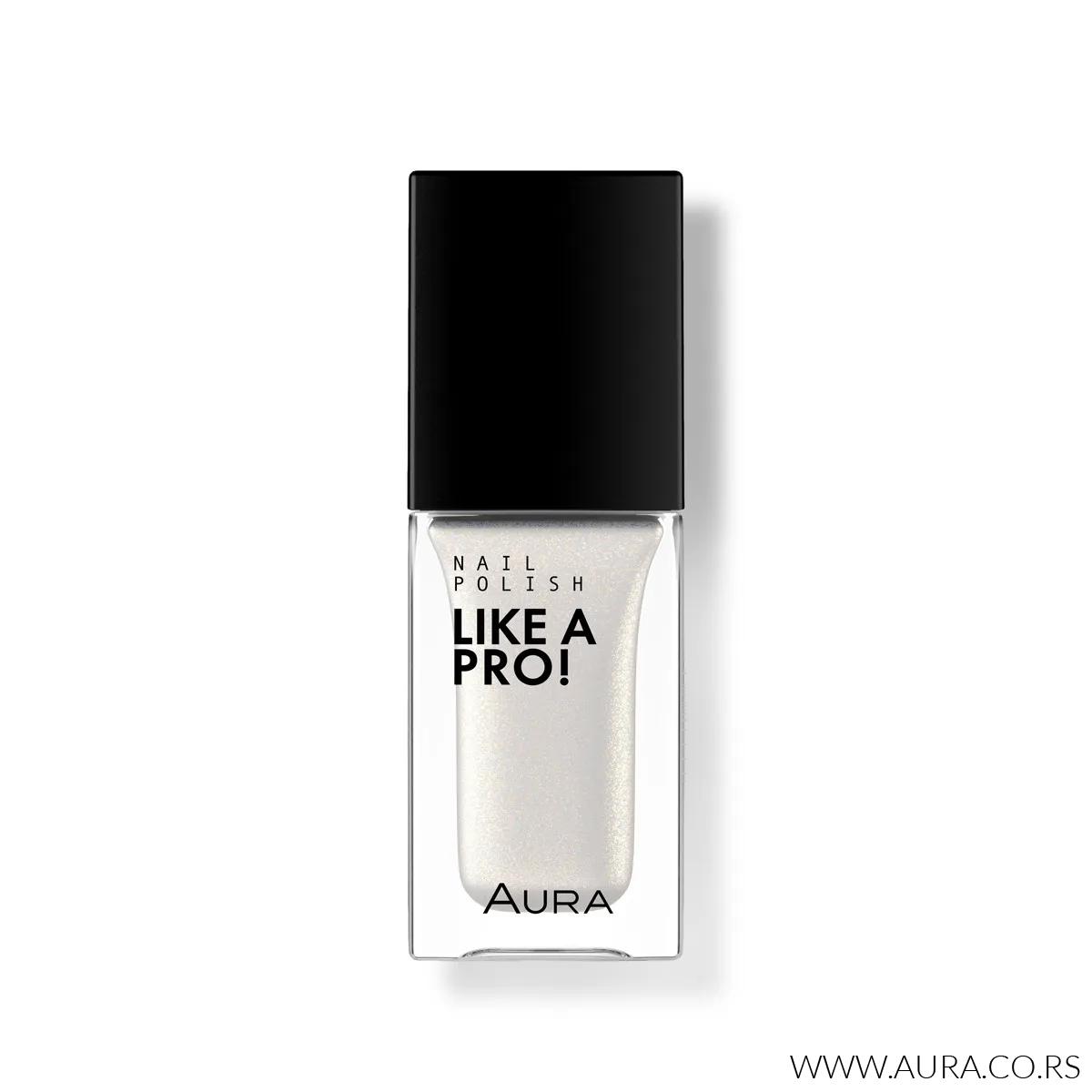Lak za nokte Like a PRO! 101 White With Gold Shimmer 